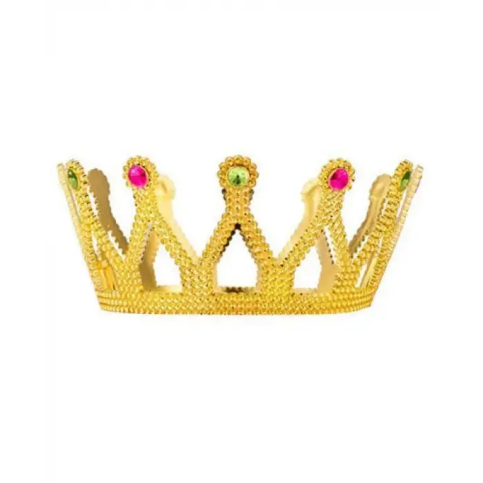Rönesans Kostümlü Kraliyet Ortaçağ Altın Gold Kraliçe Prenses Tacı