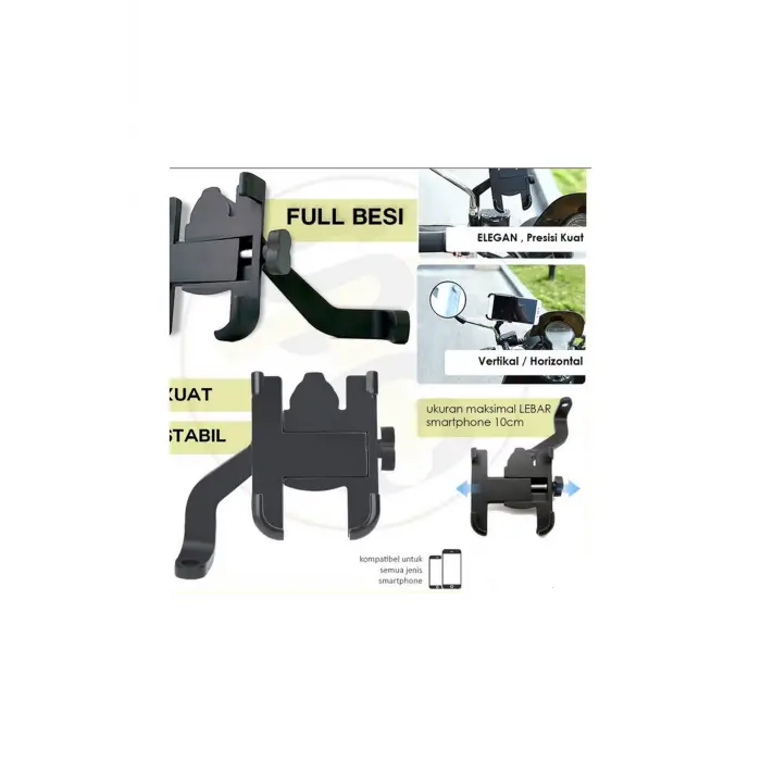 Alüminyum Gövdeli Metal Ayna Bağlantılı Motosiklet Telefon Tutucu 7 İnç Xl