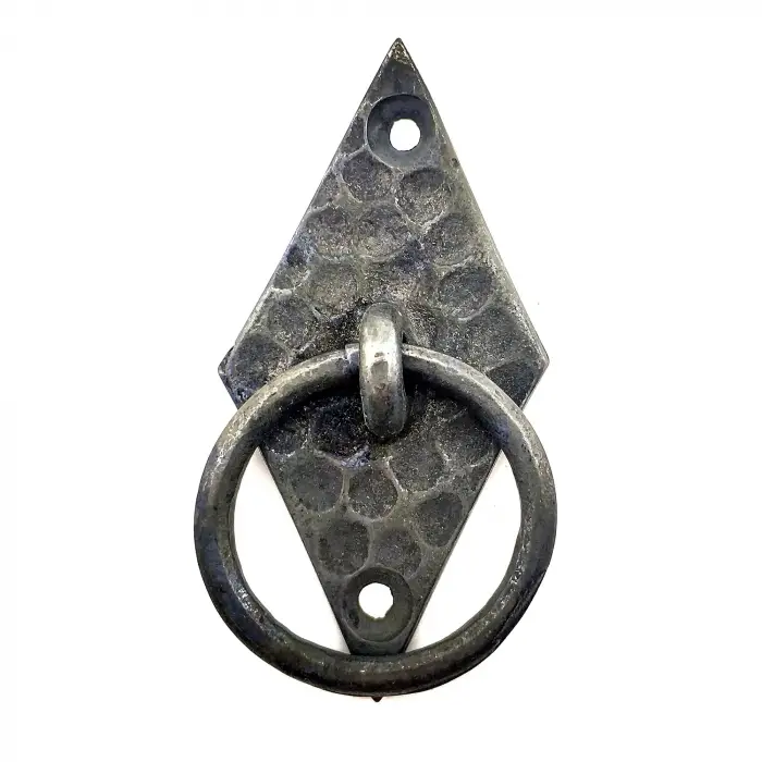 Antika Tarz Dekoratif Pirinç Dik Baklava Halka , Mobilya Kulbu - 82x41 Mm, Oksit