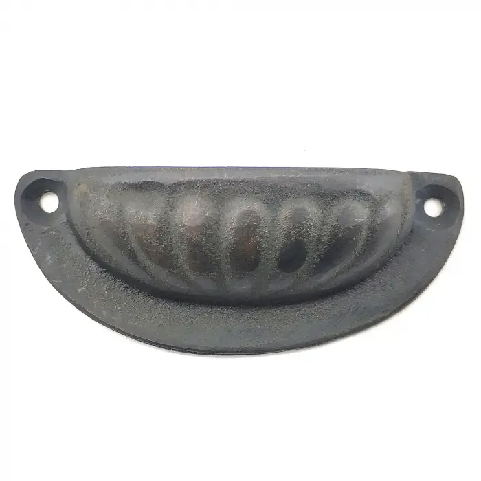 Antika Tarz Dekoratif Pirinç İstiridye Tas Mobilya Kulbu - 37x87 Mm, Oksit