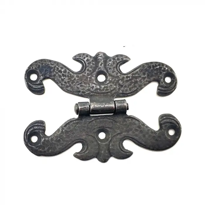 Antika Tarz Dekoratif Pirinç Kelebek Menteşe - 63x45 Mm, Oksit