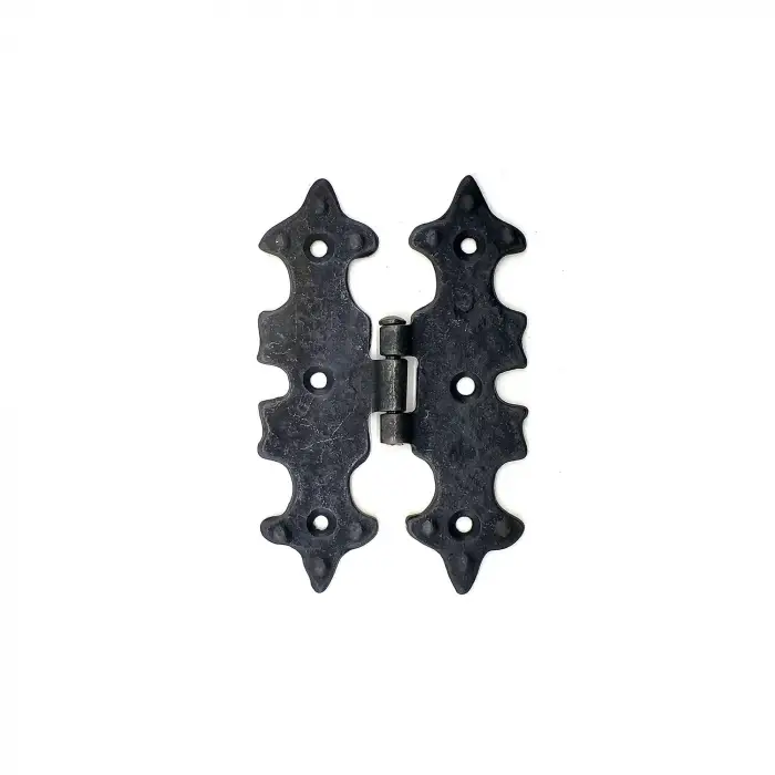 Antika Tarz Dekoratif Pirinç Lale Menteşe - 104x77 Mm, Oksit