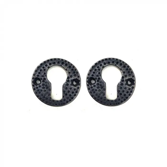 Antika Tarz Dekoratif Pirinç Oda Kilit Rozeti - 49mm, Oksit