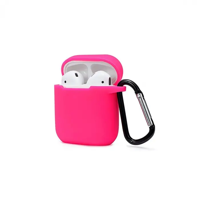 Apple Airpods 2 (2.nesil) Sert Silikon Kılıf - Pembe