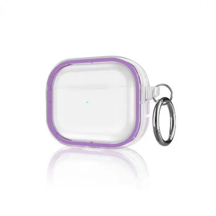 Apple Airpods Pro 2 (2.nesil) Shiny Şeffaf Kılıf - Mor