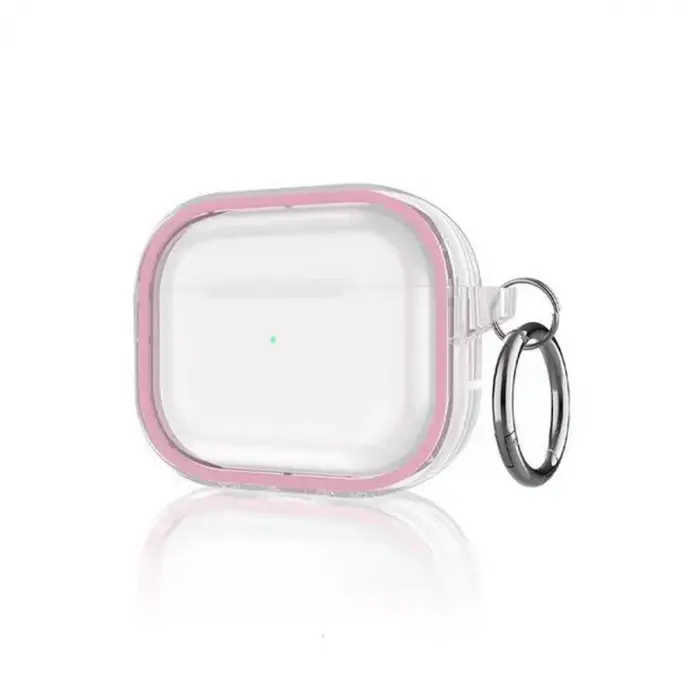 Apple Airpods Pro 2 (2.nesil) Shiny Şeffaf Kılıf - Pembe
