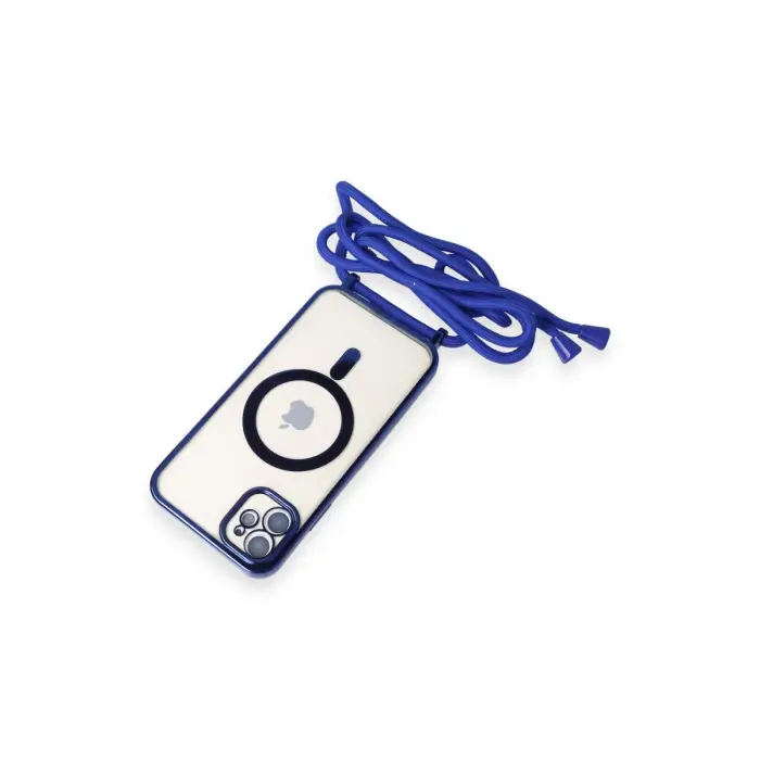 Apple İphone 11 Kılıf Divo Lazer Askılı Magsafe Kapak - Mavi