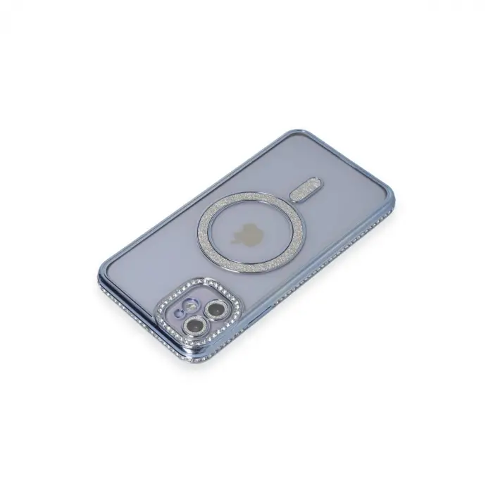 Apple İphone 11 Kılıf Joke Simli Magneticsafe Kılıf - Mavi