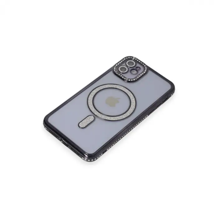 Apple İphone 11 Kılıf Joke Simli Magneticsafe Kılıf - Siyah
