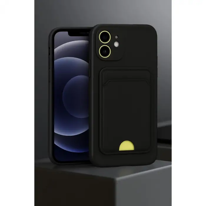 Apple İphone 11 Kılıf Kelvin Kartvizitli Silikon - Siyah