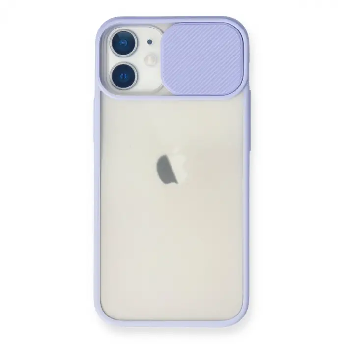 Apple İphone 11 Kılıf Palm Buzlu Kamera Sürgülü Silikon - Lila