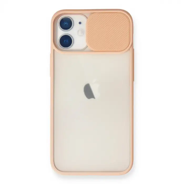 Apple İphone 11 Kılıf Palm Buzlu Kamera Sürgülü Silikon - Pembe