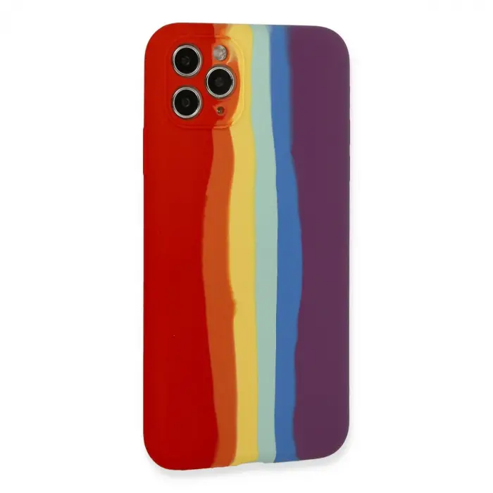 Apple İphone 11 Pro Kılıf Ebruli Lansman Silikon - Kırmızı-mor