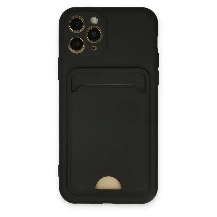 Apple İphone 11 Pro Kılıf Kelvin Kartvizitli Silikon - Siyah