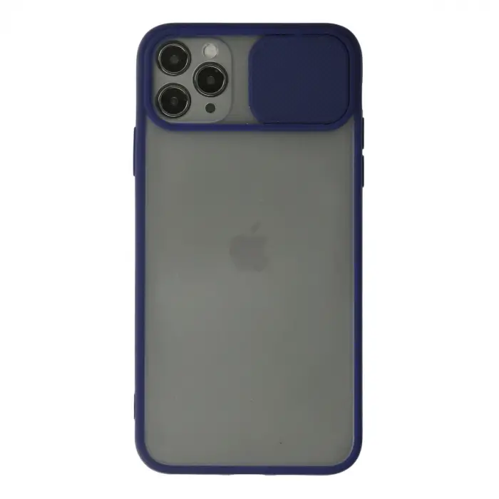 Apple İphone 11 Pro Kılıf Palm Buzlu Kamera Sürgülü Silikon - Lacivert