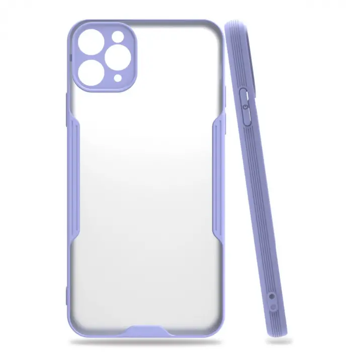 Apple İphone 11 Pro Kılıf Platin Silikon - Lila