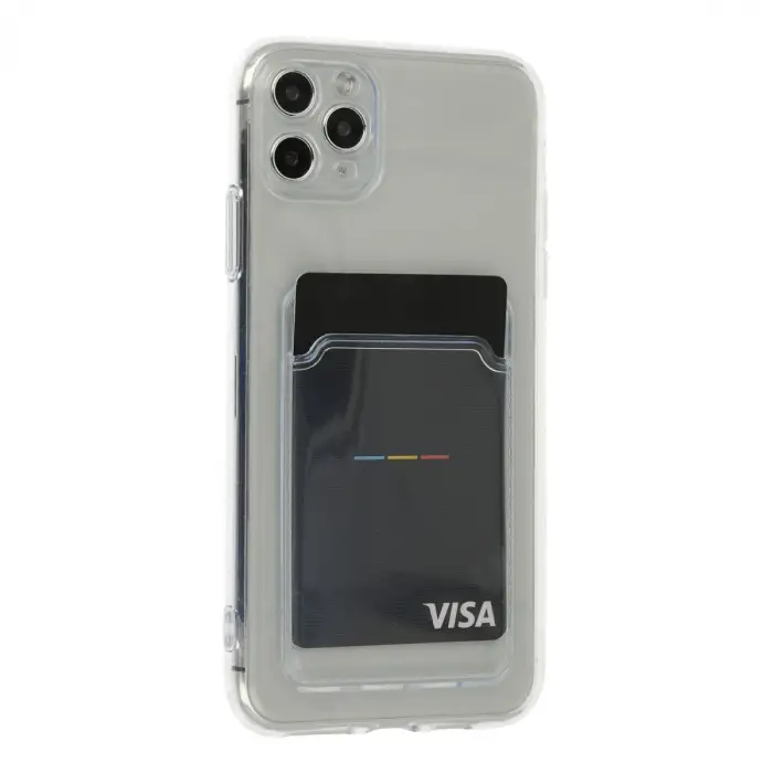 Apple İphone 11 Pro Max Kılıf Kart Şeffaf Silikon - Şeffaf