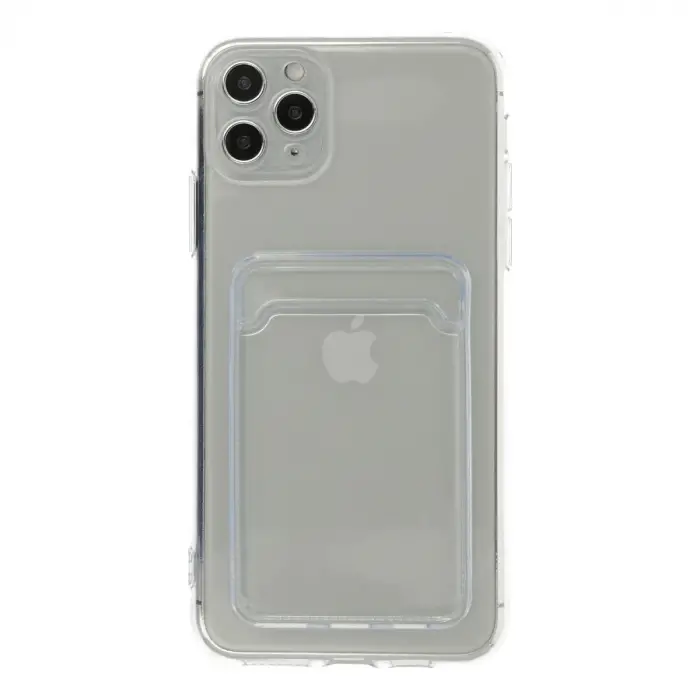 Apple İphone 11 Pro Max Kılıf Kart Şeffaf Silikon - Şeffaf