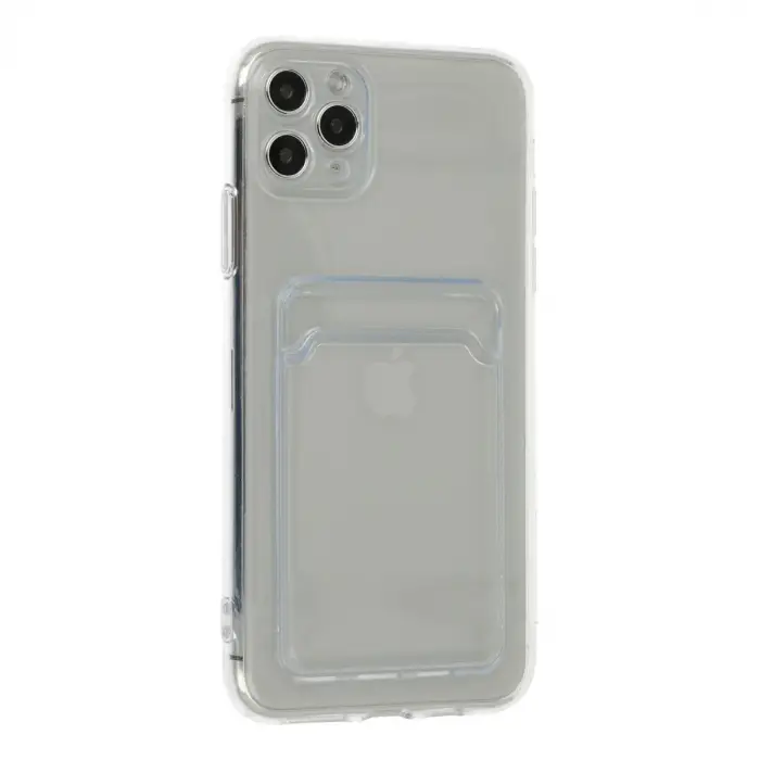Apple İphone 11 Pro Max Kılıf Kart Şeffaf Silikon - Şeffaf