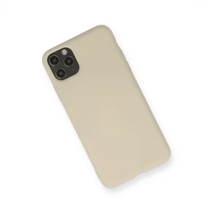 Apple İphone 11 Pro Max Kılıf Nano İçi Kadife Silikon - Bej