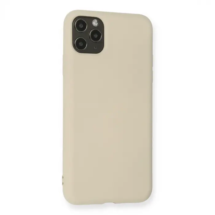 Apple İphone 11 Pro Max Kılıf Nano İçi Kadife Silikon - Bej