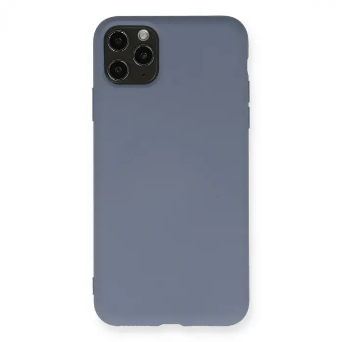 Apple İphone 11 Pro Max Kılıf Nano İçi Kadife Silikon - Gri