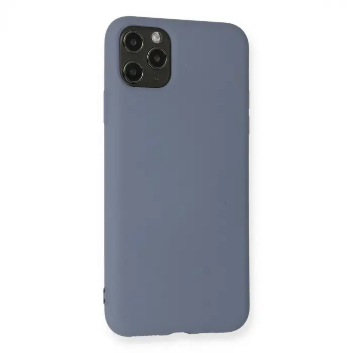 Apple İphone 11 Pro Max Kılıf Nano İçi Kadife Silikon - Gri