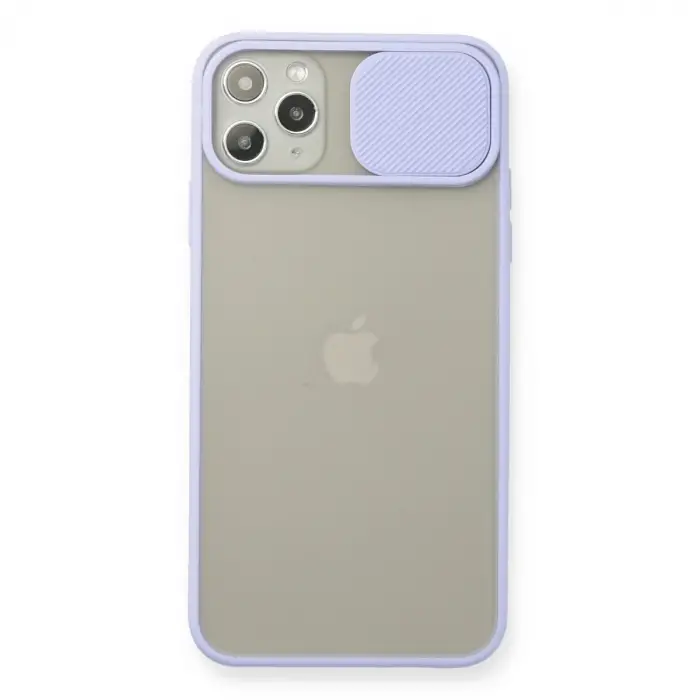 Apple İphone 11 Pro Max Kılıf Palm Buzlu Kamera Sürgülü Silikon - Lila