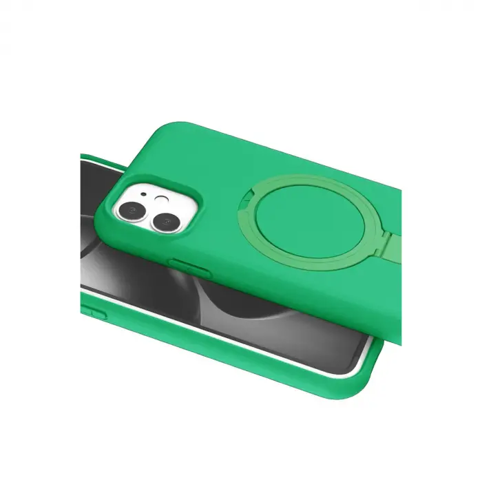 Apple İphone 11 Regal Magsafe Standlı Kapak - Yeşil