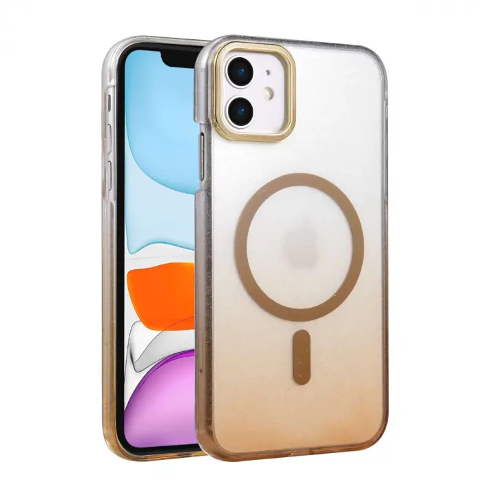 Apple İphone 12 Glossy Magsafe Kapak - Çöl Titanyum