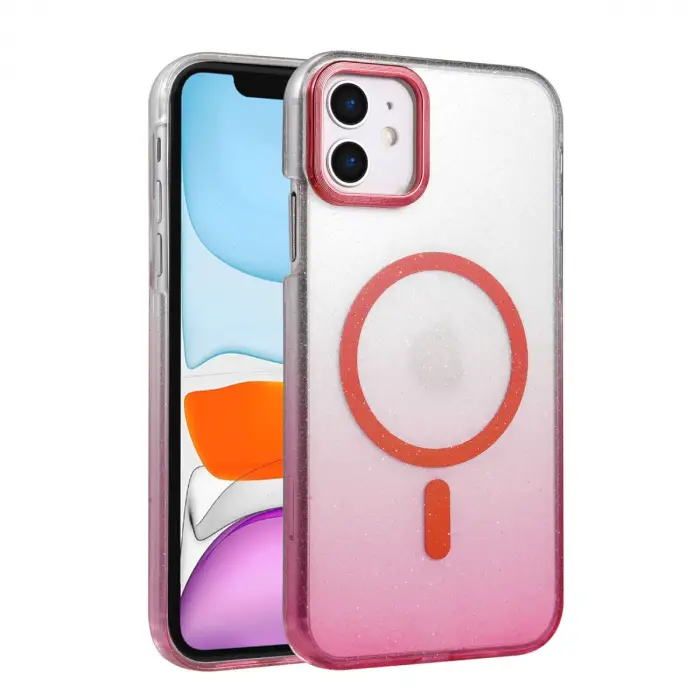 Apple İphone 12 Glossy Magsafe Kapak - Pembe