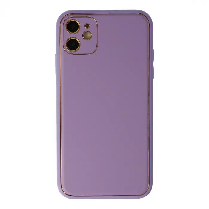 Apple İphone 12 Kılıf Coco Deri Silikon Kapak - Lila