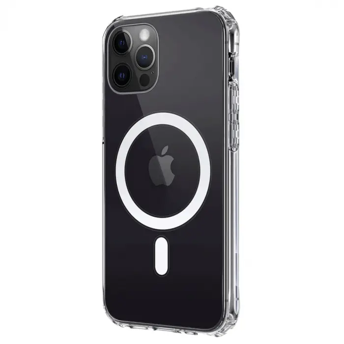 Apple İphone 12 Kılıf Magneticsafe Şeffaf Silikon - Şeffaf