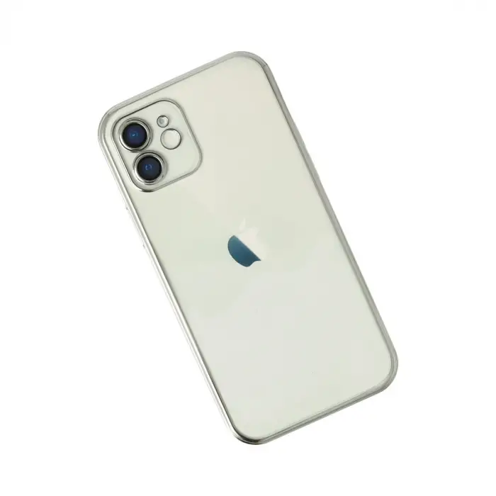 Apple İphone 12 Kılıf Razer Lensli Silikon - Gümüş