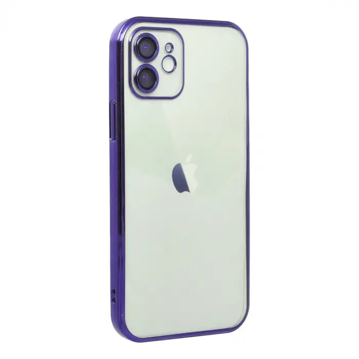 Apple İphone 12 Kılıf Razer Lensli Silikon - Mor