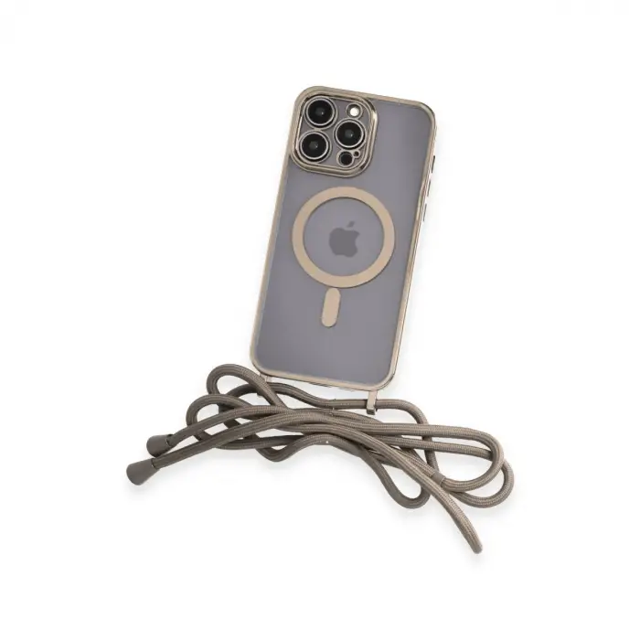 Apple İphone 12 Pro Kılıf Divo Lazer Askılı Magsafe Kapak - Gold