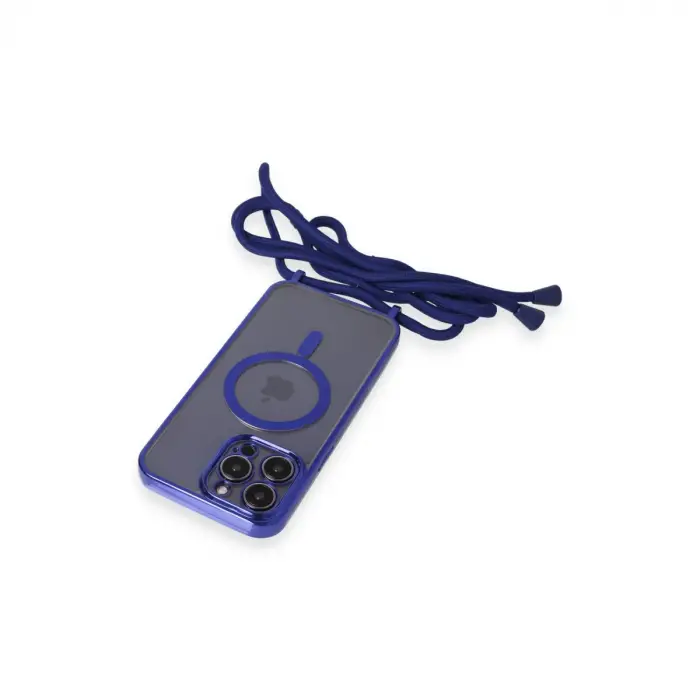 Apple İphone 12 Pro Kılıf Divo Lazer Askılı Magsafe Kapak - Mavi
