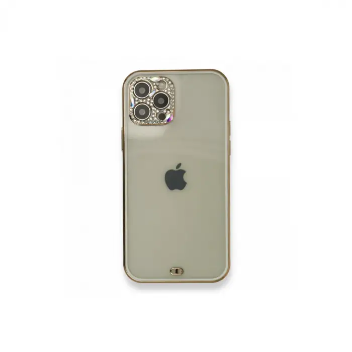 Apple İphone 12 Pro Kılıf Liva Taşlı Silikon - Beyaz