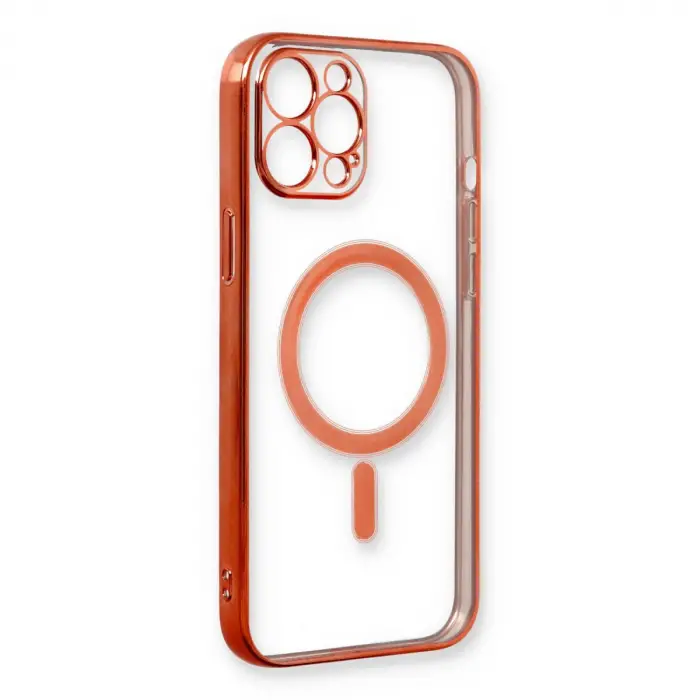 Apple İphone 12 Pro Kılıf Magneticsafe Lazer Silikon - Kırmızı