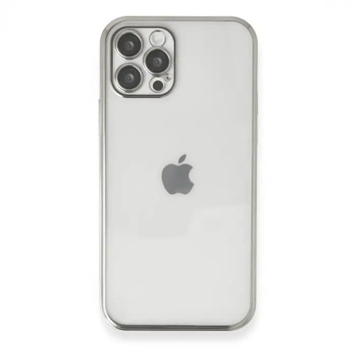 Apple İphone 12 Pro Kılıf Razer Lensli Silikon - Gümüş