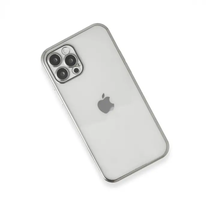 Apple İphone 12 Pro Kılıf Razer Lensli Silikon - Gümüş