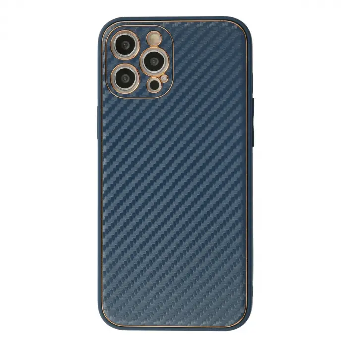 Apple İphone 12 Pro Max Kılıf Coco Karbon Silikon - Mavi