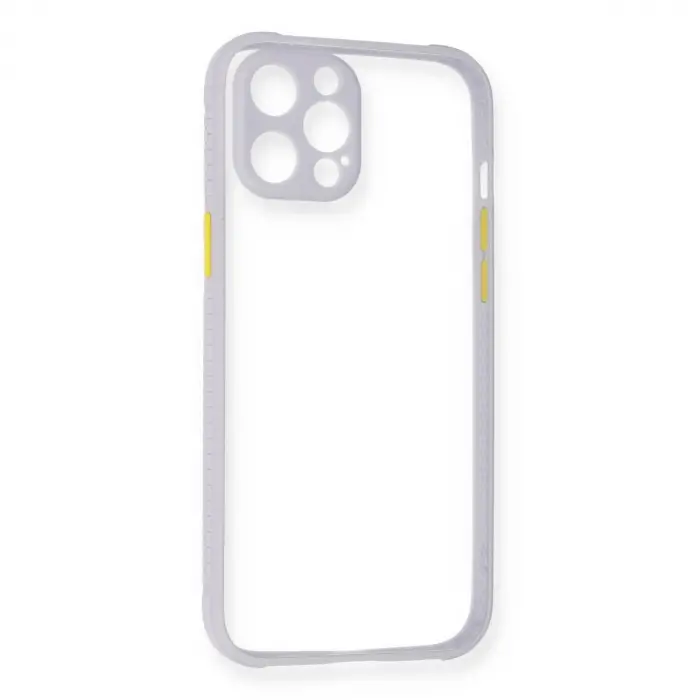 Apple İphone 12 Pro Max Kılıf Miami Şeffaf Silikon - Lila