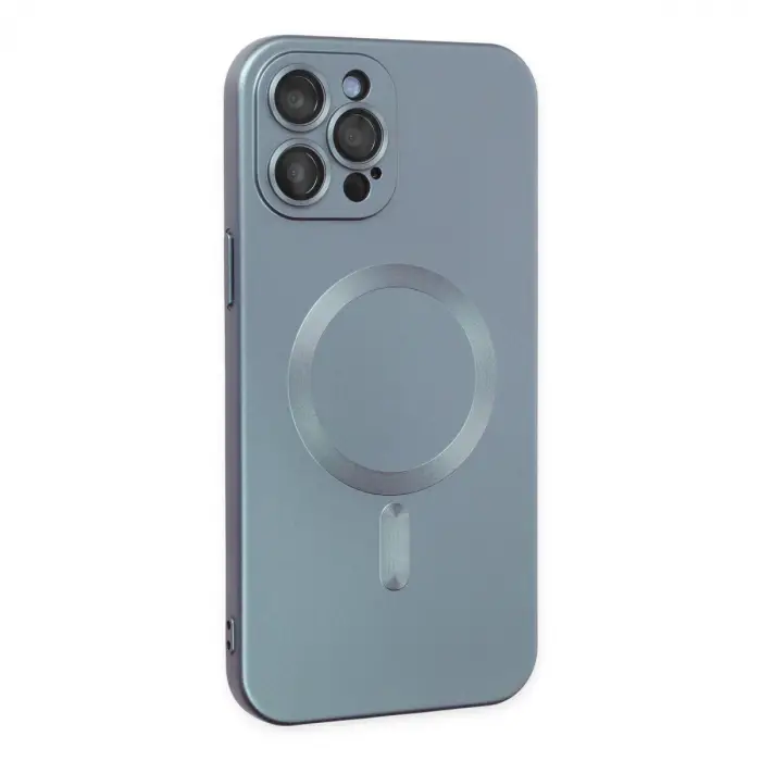 Apple İphone 12 Pro Max Kılıf Moshi Lens Magneticsafe Silikon - Sierra Blue