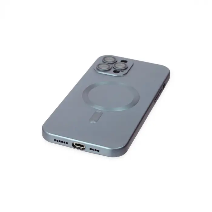 Apple İphone 12 Pro Max Kılıf Moshi Lens Magneticsafe Silikon - Sierra Blue