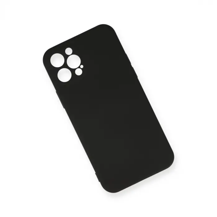 Apple İphone 12 Pro Max Kılıf Nano İçi Kadife Silikon - Siyah