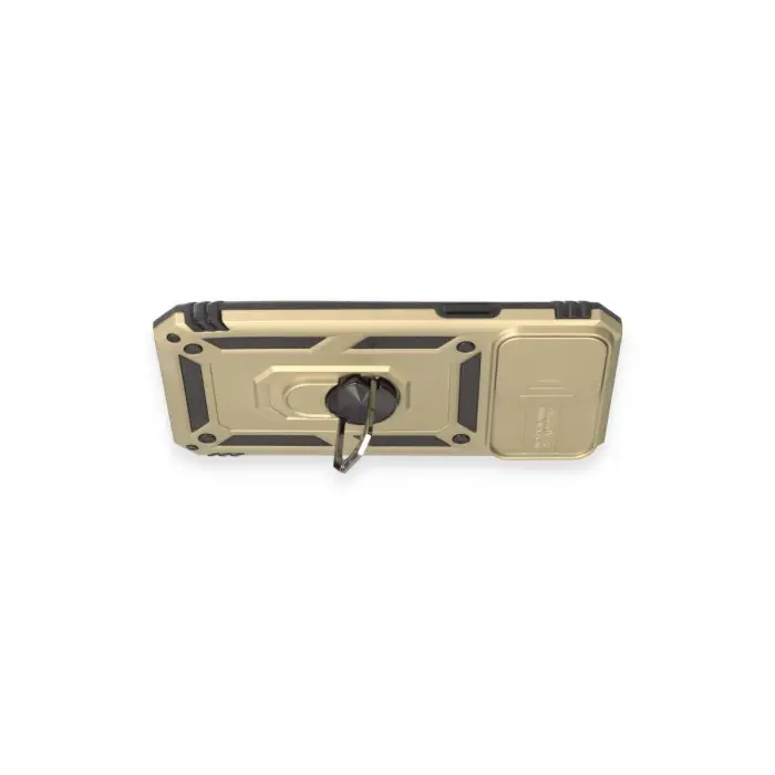 Apple İphone 12 Pro Max Kılıf Pars Lens Yüzüklü Silikon - Gold