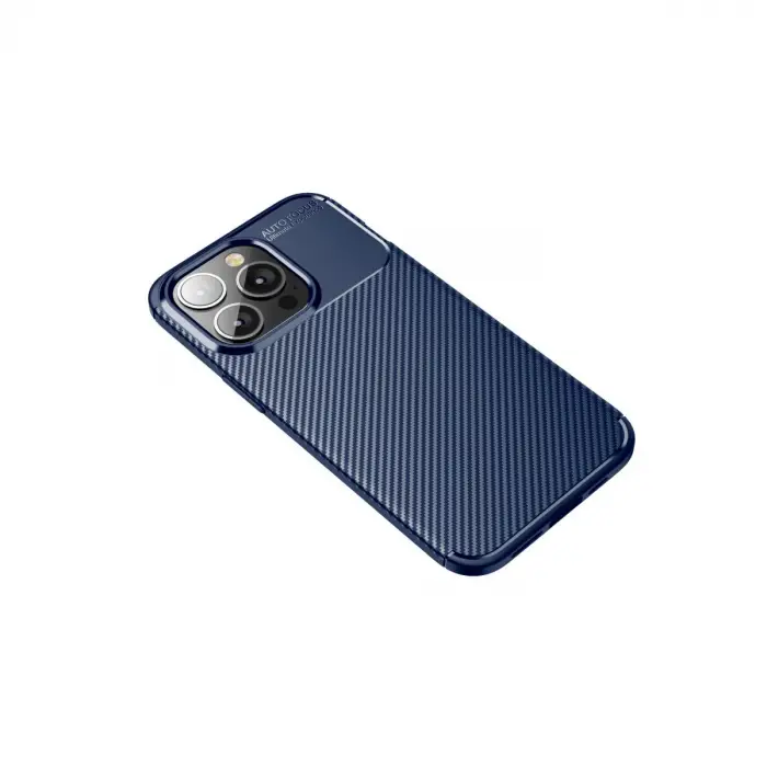 Apple İphone 13 Pro Kılıf Auto Focus Karbon Kapak - Lacivert