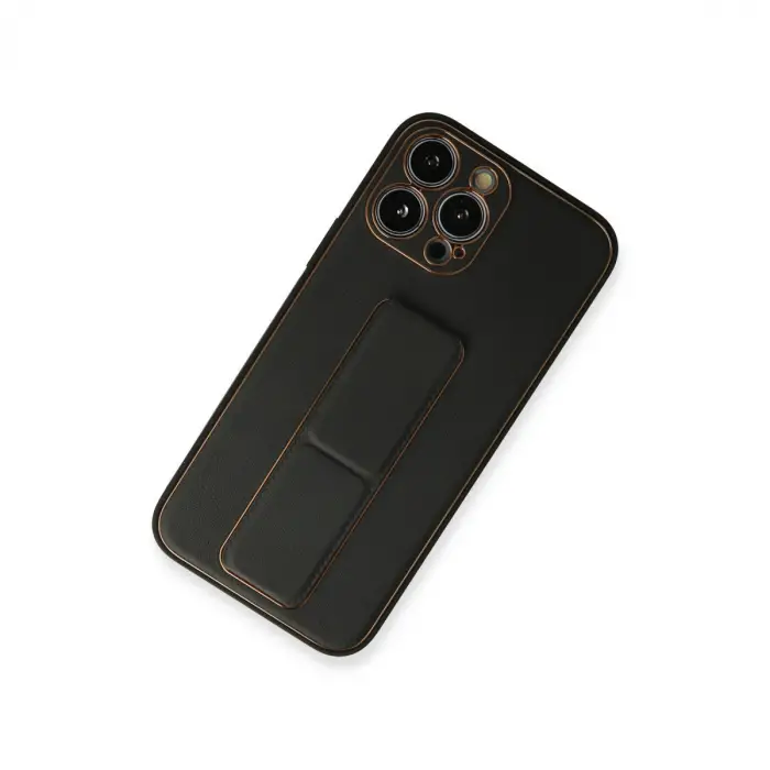 Apple İphone 13 Pro Kılıf Coco Deri Standlı Kapak - Siyah