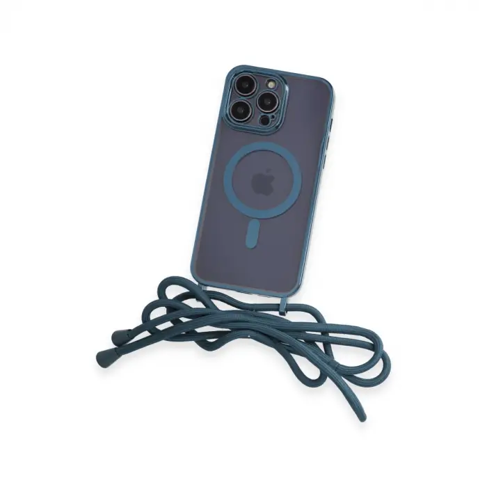 Apple İphone 13 Pro Kılıf Divo Lazer Askılı Magsafe Kapak - Sierra Blue